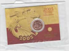 SEALED 2005 GOLD FULL SOVEREIGN COIN IN ROYAL MINT CARD FLATPACK MINT CONDITION