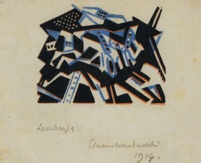 Landscape – Edward Wadsworth 1914 – Vorticist Modernist Art Print - Image 1 of 2