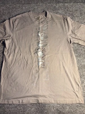 Sean John Tee Shirt Men XL Brown 100% Cotton Orignal Fit Short Sleeve Rib V Neck - Image 1 of 4