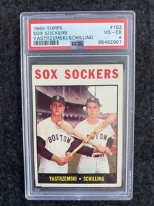 1964 Topps Carl Yastrzemski/Chuck Schilling #182 Sox Sockers PSA 4 VG-EX