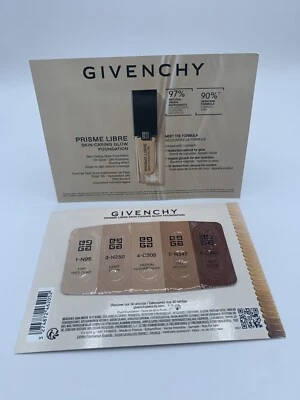 Givenchy Prisme Libre Skin-Caring Glow Foundation Sample Cards 5 Shades Lot of 2 - Image 1 of 2