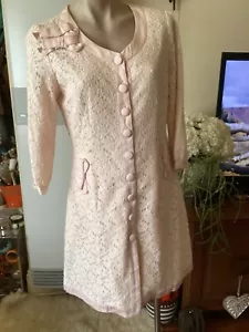 ALANNAH HILL “A MENTAL MELTDOWN COAT” Pale Pink Lace Outer Size 12 - Picture 1 of 12