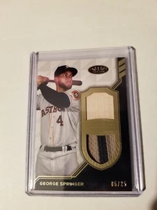 2018 Topps Tier One Dual Relic George Springer Jersey Patch & Bat 5/25 Astros - Picture 1 of 1