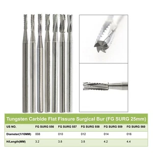 Wave Dental Surgical Burs 557 557L SL Carbide Straight Fissure 25mm FGOS FG SURG - Picture 1 of 64