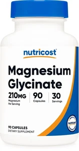 Nutricost Magnesium Glycinate Capsules (90 Capsules, 210 mg Per Serving) - Picture 1 of 5