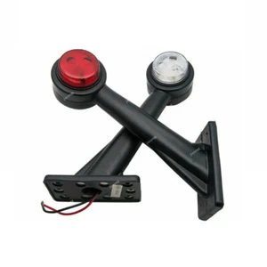 1Pair LED Side Outline Stalk Marker Lamp 12v White Red Trailer For Truck Caravan - Picture 1 of 8