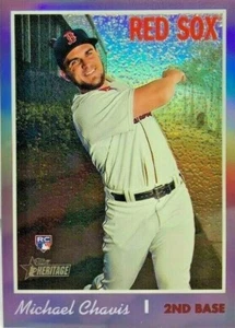 Topps Heritage High Chrome Purple Refractor #501 2019 Michael Chavis Red Sox radiocontrol - Imagen 1 de 1