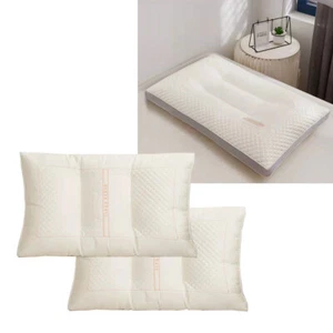 Twin Pack Pearl Protein & Latex Skin Friendly Standard Pillows 48 x 74 cm - Picture 1 of 3