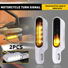 2PCS Amber/White Motorcycle Handlebar LED Turn Signal Light Driving Light White