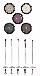 e.l.f. Essential Eye Shadow Singles Set of 5 w/ set of 5 elf Eye Brushes NEW - Picture 1 of 4