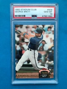 1992 Stadium Club #609 George Brett Royals HOF PSA 10 Gem Mint - Picture 1 of 2