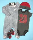 Nike/Jordan Unisex Baby 4-Pc Gift Set: Jumpsuit, Bodysuit, Cap & Booties, 0-6M