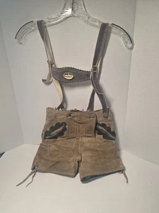 VTG Childrens Leather Sweedish Shorts Overalls, Cosplay, Theater, Dress Up  - Picture 1 of 6