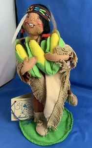 1995 Vintage Annalee Puppe Indianer Indianerin Ernte Mais 10" #3170 - Bild 1 von 6