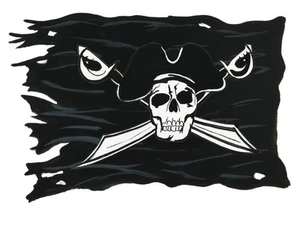 Decal Vinyl Sticker Pirate Skull & Cross Swords Flag - Printed Vinyl Decal Ma... - Picture 1 of 1