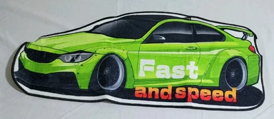 Tapete de banheiro esportivo em forma de carro para crianças antiderrapante sola de borracha verde tapete de banho novo - Imagem 1 de 4