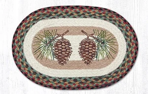 PINECONE Placemat Large size 13" x 19" 100% Natural Braided Jute Winter Placemat - Picture 1 of 1