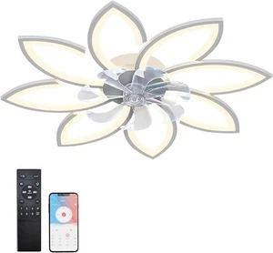 Ventilador silencioso lámpara de techo, lámpara de techo regulable para salón con control remoto - Imagen 1 de 8