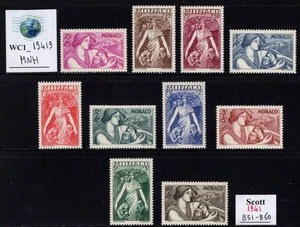 WC1_19419. MONACO. Wertvoller CHARITY Halbpostsatz 1941. Sc. B51-B60. MH-MLH - Bild 1 von 1