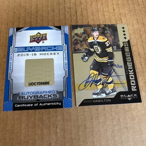 RARE AUTO SSP /10 2015 UD Buybacks 2013 Black Diam Dougie Hamilton RC #241 (f3) - Picture 1 of 2