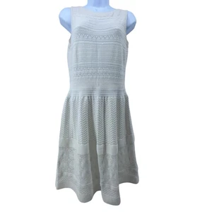 Lauren Ralph Lauren Green Label ärmelloses elfenbein Häkel Stretch tailliertes Kleid M - Bild 1 von 14