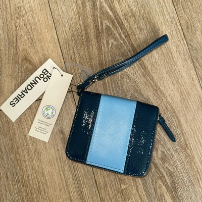 No Boundaries Square Zip Teal Blue Wallet Wristlet Strap NEW - Image 1 of 4