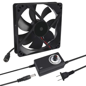 120mm x 25mm 110V 220V AC Powered Cooling Fan with Speed Controller 3V to 12V, 1 - Picture 1 of 6