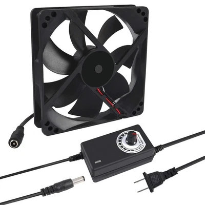 120mm x 25mm 110V 220V AC Powered Cooling Fan with Speed Controller 3V to 12V, 1 - Image 1 of 4