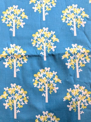1 Yard Just Wing It by Momo for Moda Blue Tree Cotton Quilting Fabric 36x42 - Image 1 of 4