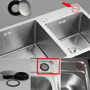 Stahl Küche Spüle Wasserhahn Loch Blind Stopfen Platte Abdeckung Stopfen = - Bild 1 von 10