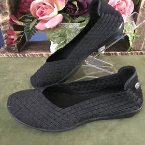 Bernie Mev Black Basket Weave Loafer - Size 38 (US 8) - Picture 1 of 7