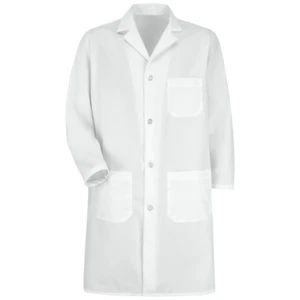 Red Kap Mens Button Front Lab Coat White Large - Picture 1 of 6