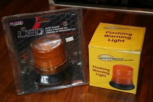 Two LED 12V Amber LED Alert Strobe Beacon Magnetic Mount NIB - Picture 1 of 5