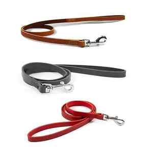 Dog Leather Lead | Ancol Quality UK Handsewn Bridle Leash Puppy Tan Black Red 1m