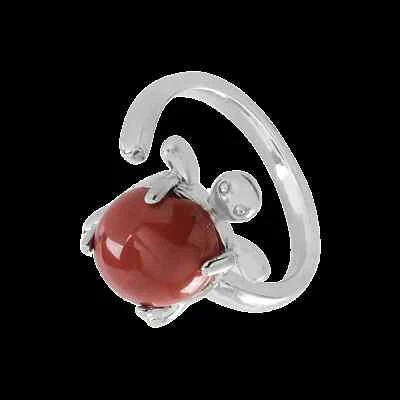 Целебный кристалл черепаха круглый открытие регулируемое кольцо Howlite Unakite ювелирных изделий - Изображение 1 из 4