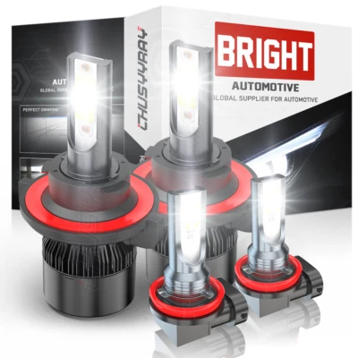 White 9008+H11 LED Headlight High Low Beam Fog Light For Jeep Renegade 2015-2018 - Image 1 of 4