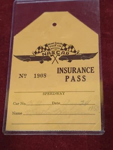 1950 NASCAR Pit Pass Insurance Pass - Bild 1 von 2