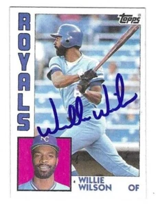 Autographed 1984 Topps WILLIE WILSON Kansas City Royals card #525 w/coa - Picture 1 of 1