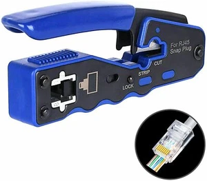 Herramienta de prensado RJ45 EZ Pass Through PRO HD Crimpadora CAT 5 5E 6 7 Conector LAN Reino Unido - Imagen 1 de 12
