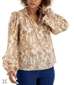 INC International Concept Bauerntop Übergröße Paisley-Druck neu mit Etikett 4X - Bild 1 von 12