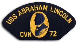 US Navy CVN-72 USS Abraham Lincoln Aircraft Carrier Cap Patch Iron-On (a) - Foto 1 di 1