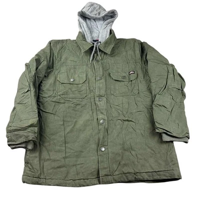 Chaqueta Dickies Hombre Grande Verde Oliva Lona Ropa de Trabajo Con Capucha Forrada Tareas Abrigo Foto 1 de 4