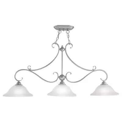 VAXCEL PD35413BN Monrovia 3L Nickel Linear Chandelier Island Pendant Light - Image 1 of 4