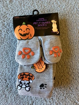 Halloween MASCOTA Y DUEÑO 2 Pares Calcetín Talla 5-10 Foto 1 de 4