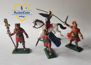 TÚNICAS ROMANAS ROJAS Y ESCUDOS AZULES GUERREROS ARGENTINA DSG SOLDADOS DE PLÁSTICO GRAN Bretaña - Imagen 1 de 9