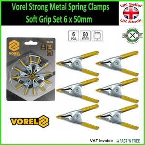 Vorel Strong Metal Spring Clamps Soft Grip Set 6 x 50mm - Picture 1 of 4