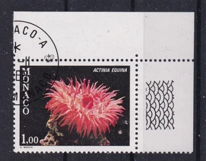MONACO Europa Jahrgang 1980 Freimarke Fauna Purpurrose Pferdeaktinie Mi 1458 O - Picture 1 of 1