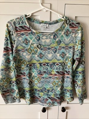 Top Sundance Térmico Tejido Waffle, Talla PM, Mangas Largas, Azul/Verde Foto 1 de 4