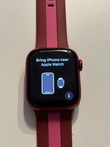 Apple Watch Series 7 GPS + Cellular 41mm Aluminum Case Red Excellent Condition - Photo 1 sur 5