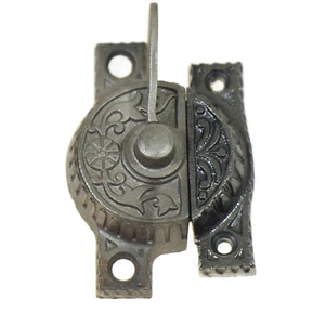 Antique Aesthetic Black Cast Iron Window Latch Lock - Picture 1 of 3